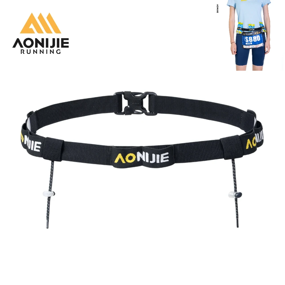 

AONIJIE New E4435 Marathon Race Number Bib Fixed Running Elastic Buckle Belt for Triathlon Marathon and Cycling Races