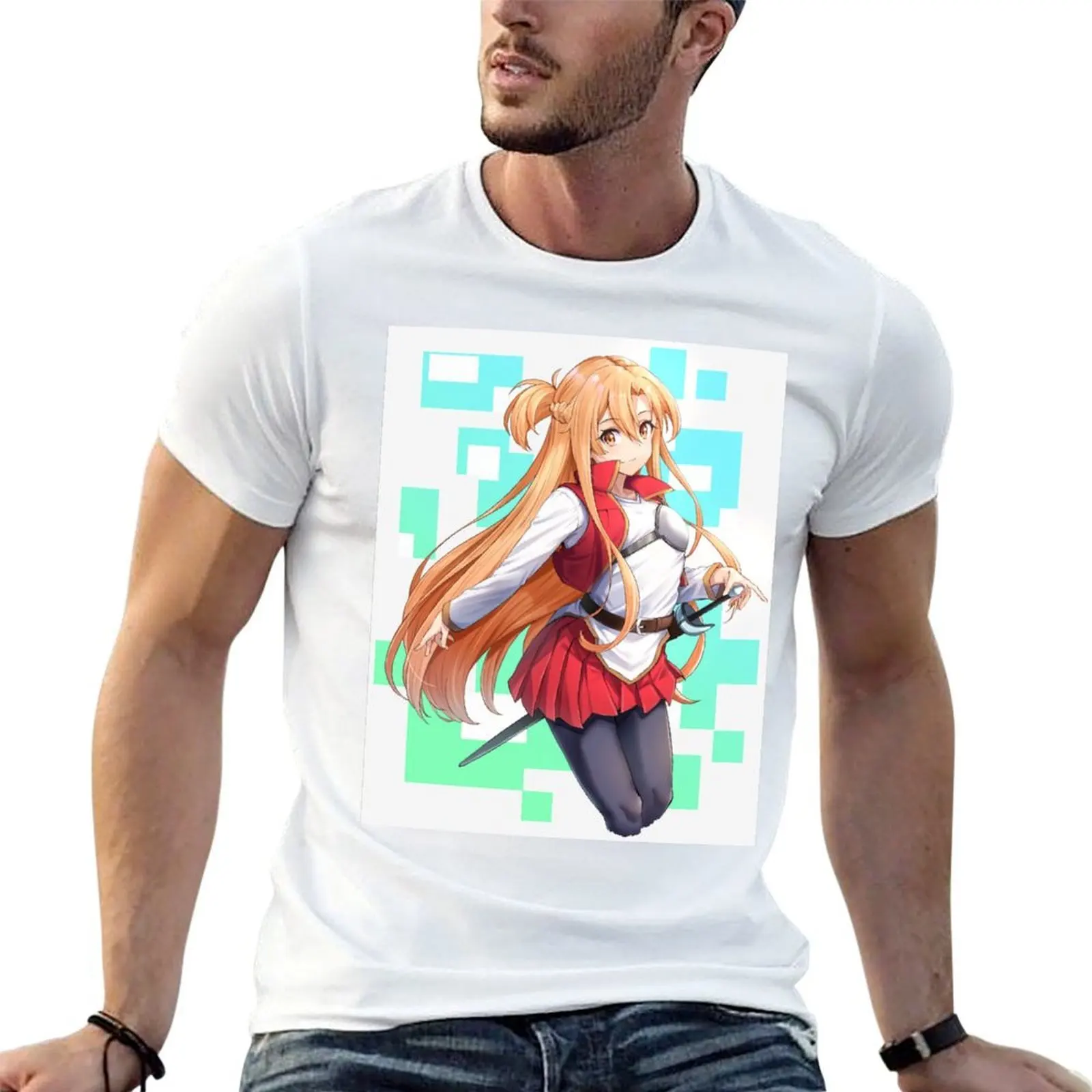 Camiseta Sword Art Online Asuna (SAO), camiseta informal de manga corta para vacaciones