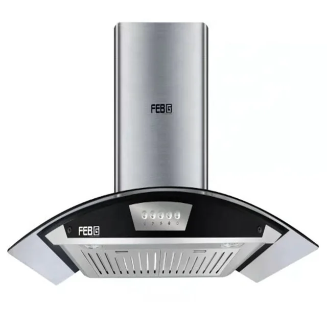 popular black glass sensor touch control led lamp range hood