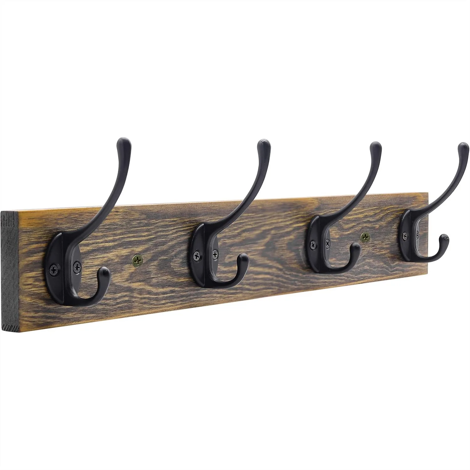 

Wall Mounted Coat Rack With 4 Hooks Rustic Wood And Metal Entryway Hanger For Coats Bags Towels Keys Hats