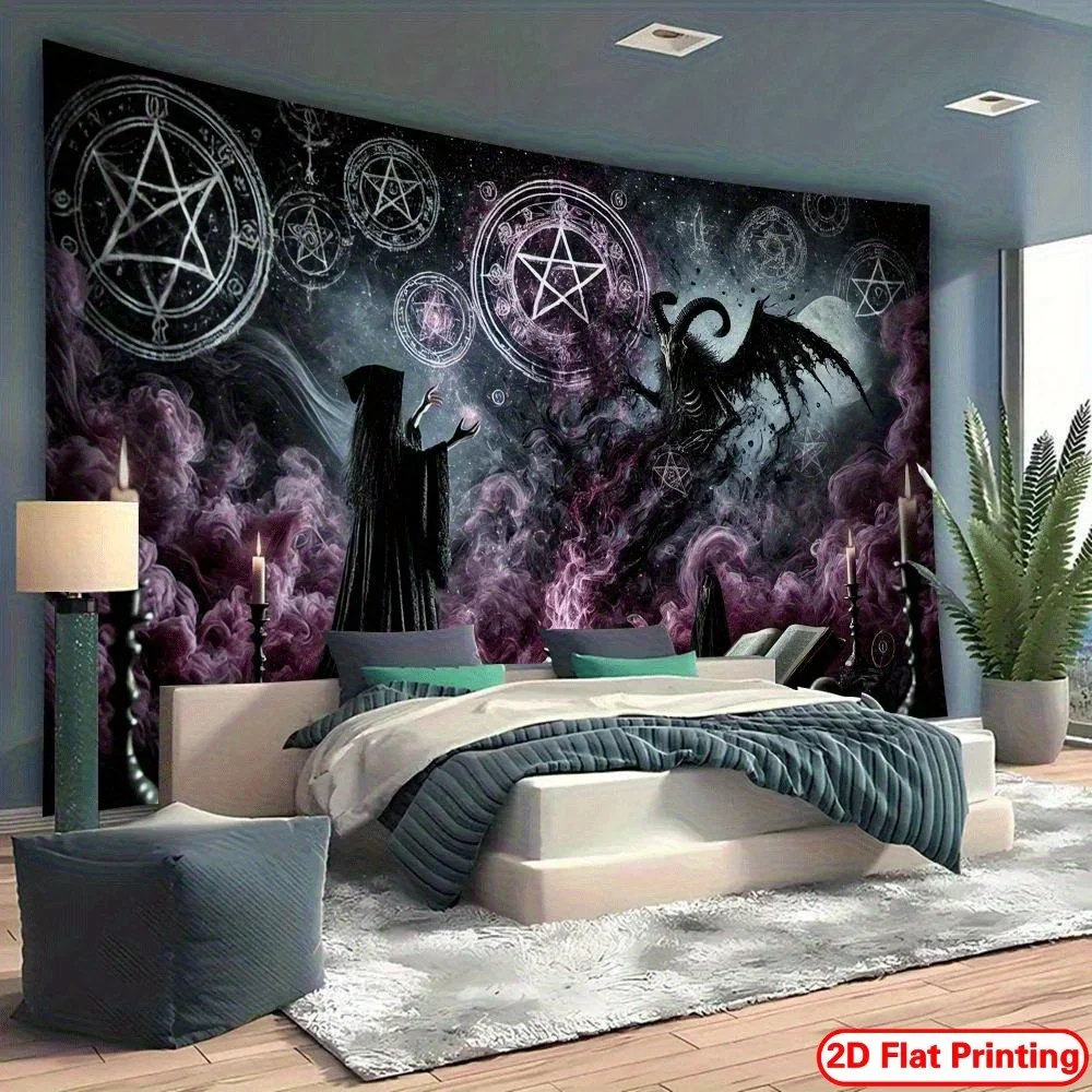 Wall Tapestry Large Dorm Tapestry Black Magic Decor Office Party Living Room Bedroom Outdoor Celebration
