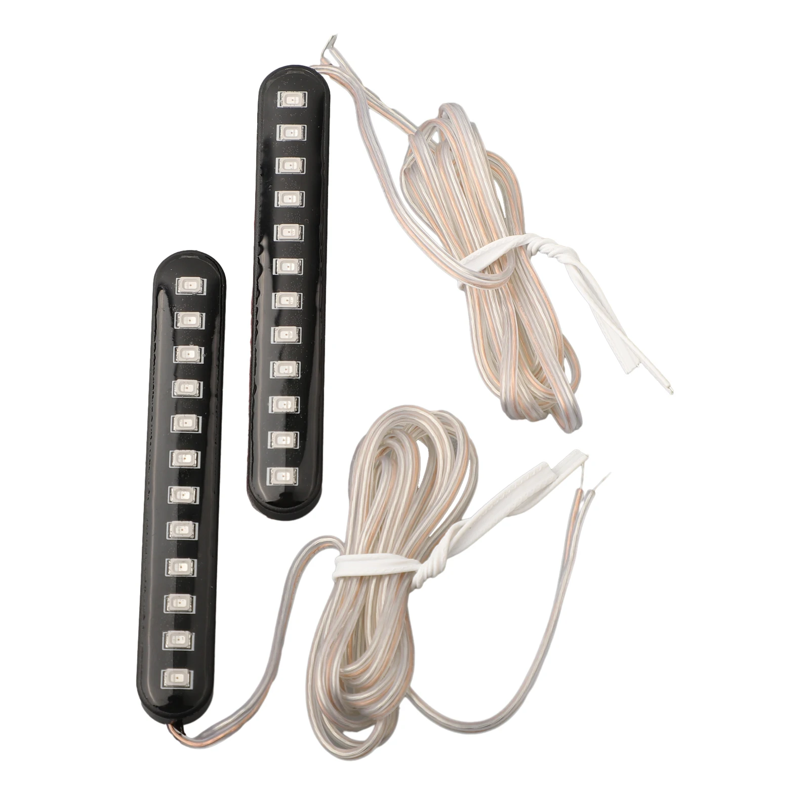 Flexible 12 LED Motorcycle Light Strip, Soft Rubber Material, Sequential Flowing Water Turn Signal, Easy Installation