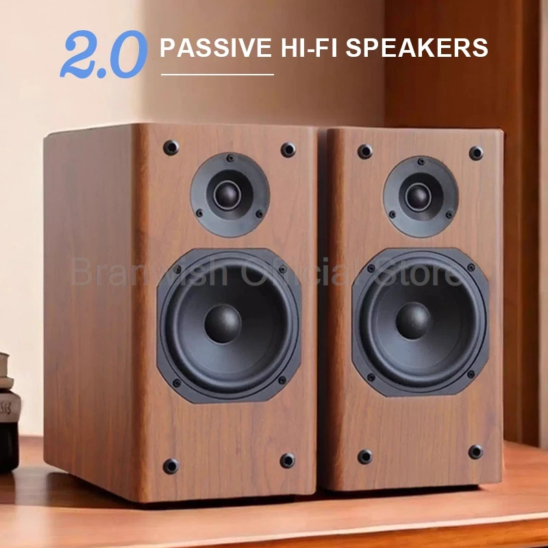 

60 Вт Полочные колонки 5-дюймовый низкочастотный динамик Пассивный динамик Аудиосистема 4 Ом 2-сторонняя передняя звуковая коробка для домашнего кинотеатра Студия Офисная пара