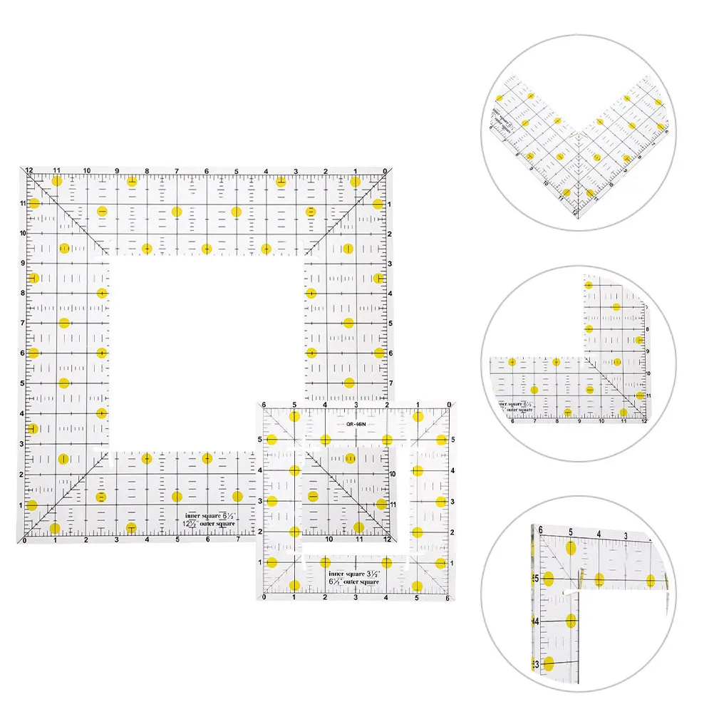 2Pcs Acrylic Quilting Ruler Clear Patchwork DIY Ruler for Fabric Sewing Cutting Drawing Clothing Templates view 6