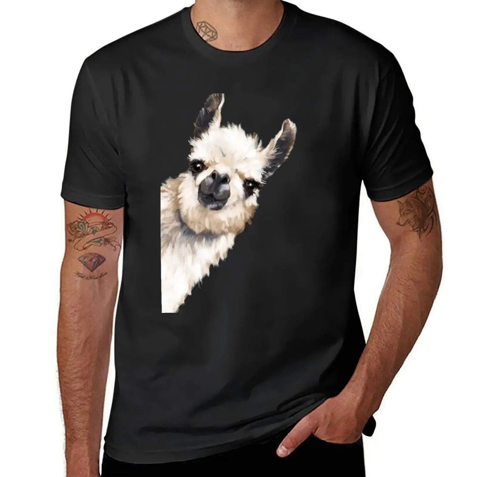 Sneaky Llama T-Shirt sweat aesthetic clothes customs quick-drying oversized t shirts for men