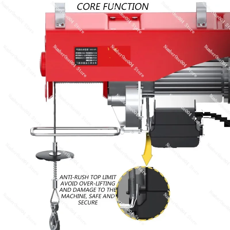 PA300 Household Miniature Electric Hoist Crane 220V/650W Portable Remote Control Jack With Wire Flat Winch Jack