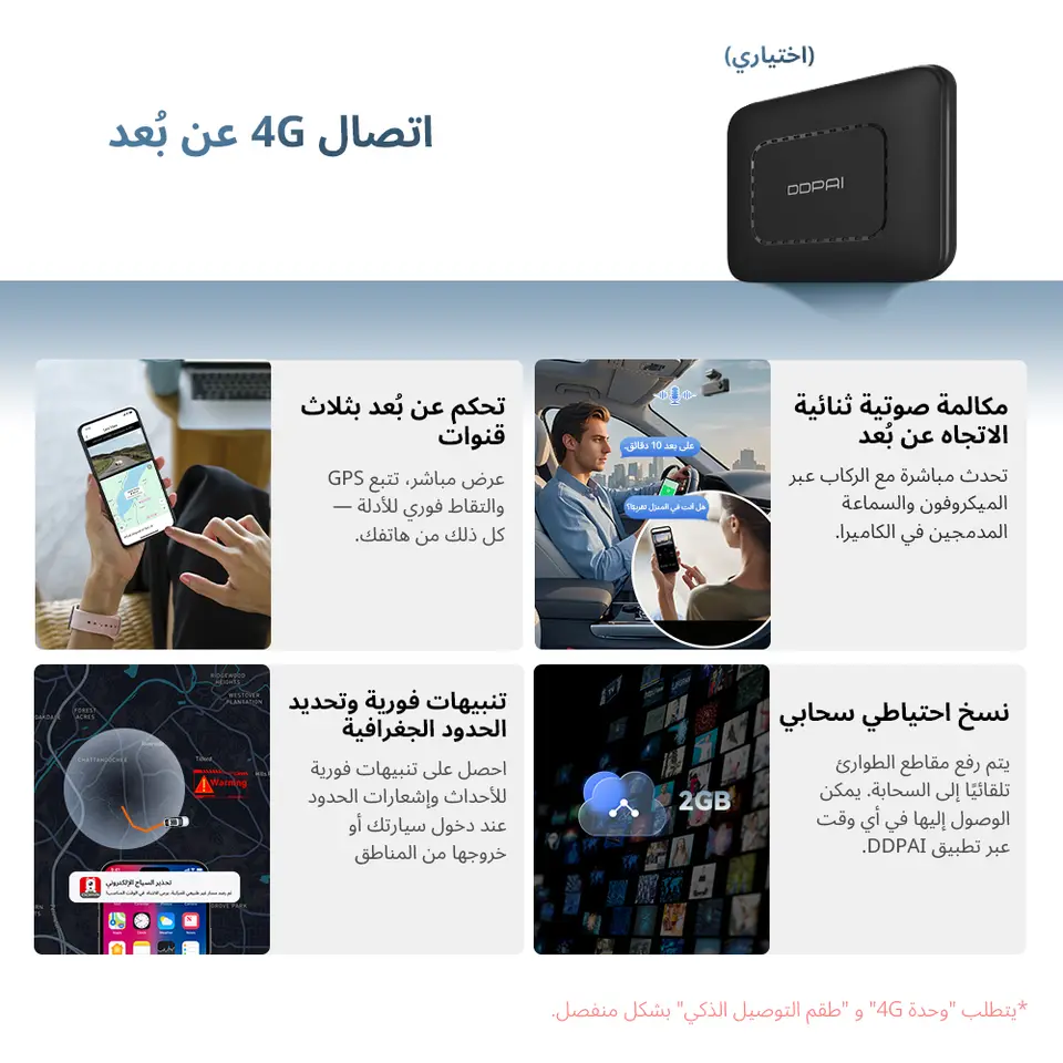 كاميرا لوحة القيادة DDPAI Z50 بدقة 4K UHD، أمامية وخلفية، مع واي فاي، GPS، ADAS، وكاميرا مزدوجة تدعم الكاميرا الخلفية - 5