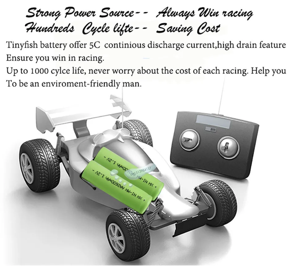 Kpay-batería recargable de 1,2 V AA Ni-Mh, 2600mah, celda nimh, carcasa verde con pestañas de soldadura, Afeitadora eléctrica, afeitadora, cepillo de dientes