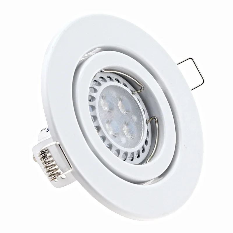 

Recessed LED Ceiling Spotlight Frame Round GU10 Fixture Holders Adjustable Spot Light Light Bases Fitting MR16 Bulb TrimsFixture