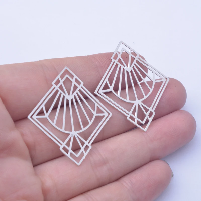 6pcs 35*32mm  Gold Color Thin Square Charms Rhodium plated  Brass Jewelry Accessories supplier