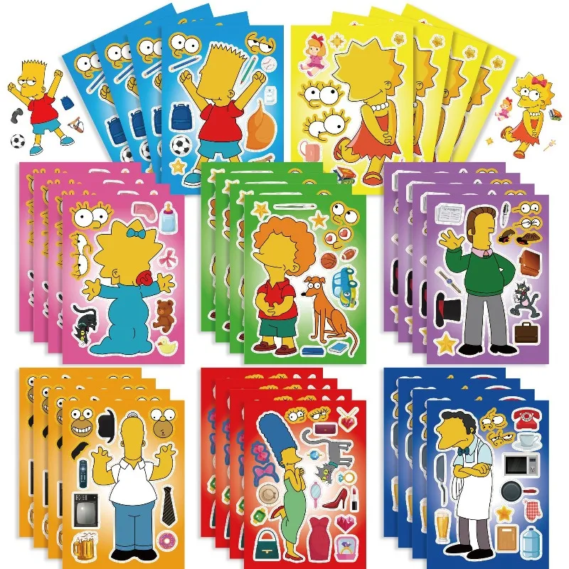Die Simpsons Marge Homer Bart Aufkleber Hochwertige Farbdrucke Anime Cartoon Puzzle DIY Graffiti Eltern-Kind Dekorative Sticker – Detail 2