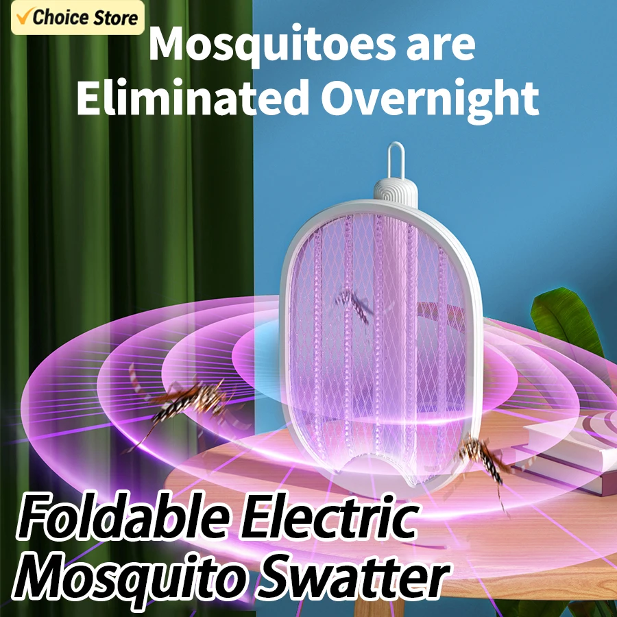 Upgraded 3000V Mosquito Swatter with 3 in 1 Electric Mosquito Swatter, Mosquito Killer Lamp