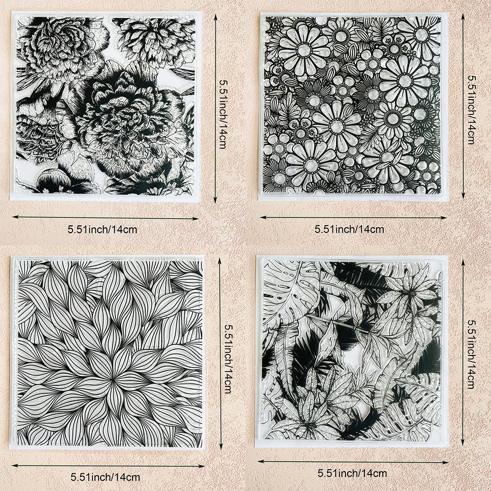 Blumen-Stempel/Siegel für die gesamte Seite, transparent, für DIY-Scrapbooking, Kartenherstellung, Album, dekoratives Siegel, Basteln