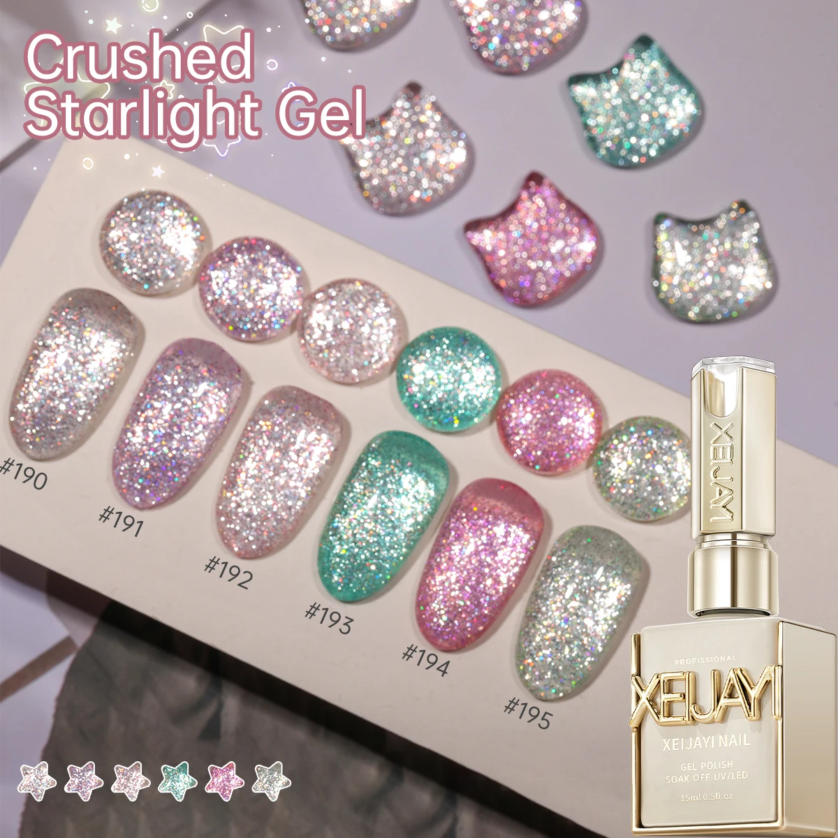 

XEIJAYI 6pcs Set 15ml Gel Nail Polish Set,UV LED Soaking Nail Gel, Semi-Permanent, DIY Salon Quality Nail Art Gel For Spring