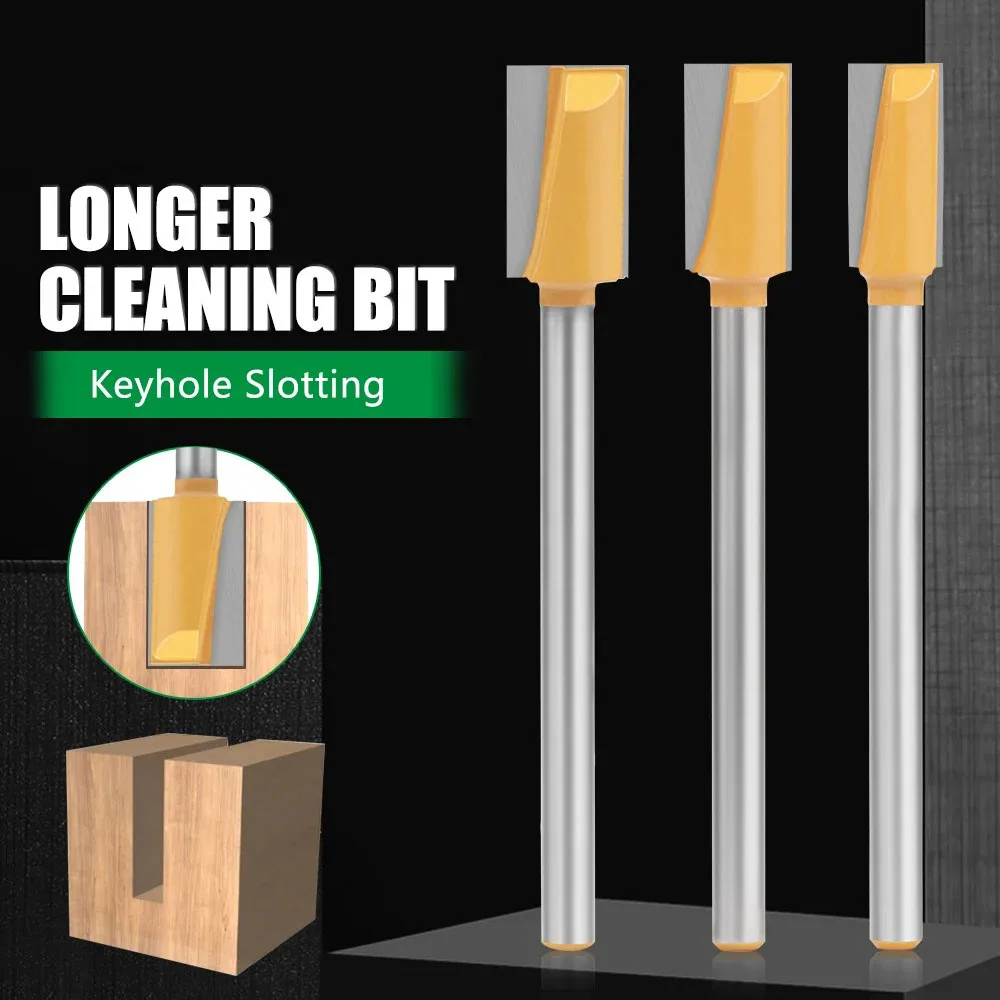 1PC 8MM Shank Milling Cutter Wood Carving Extension Long Bottom Cleaning Bit Router Bits Woodworking Tools Milling Cutter