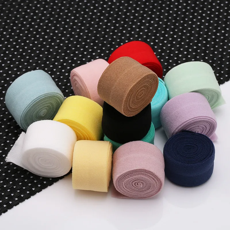 2cm Elasticated Hem Tape Cuff Pants Waistband Underwear Clothing Nylon Spandex Strip Folded Elastic Band For Sewing Accessories