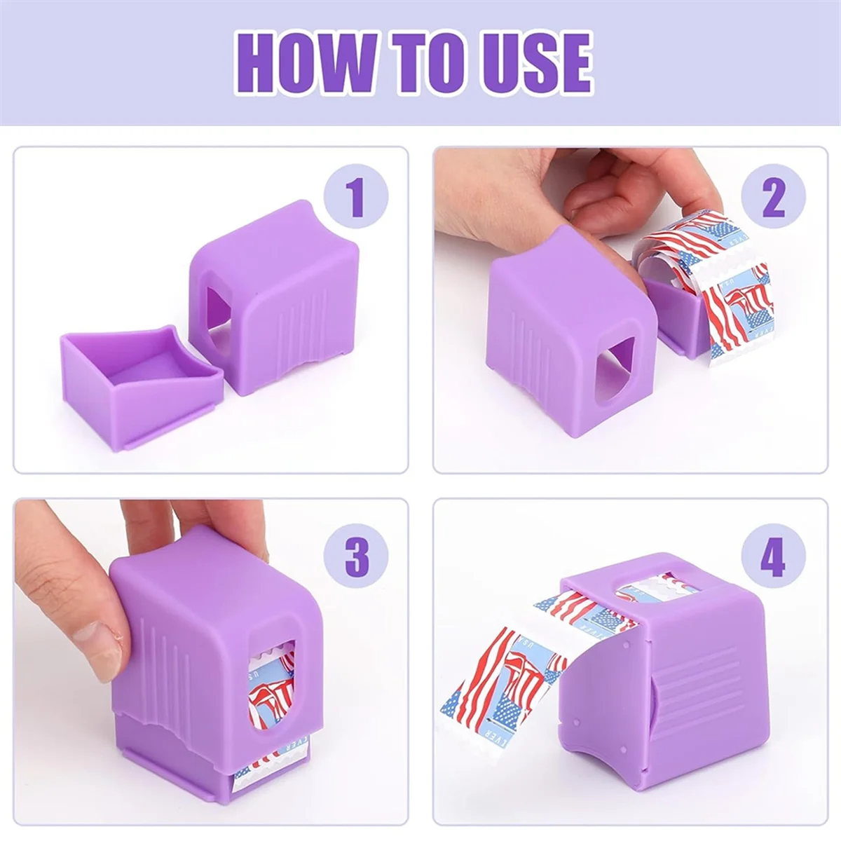 ABJG-3 Pack Stamp Roll Dispenser Stamps Postage Forever Roll of 100 3 Colors of Holder for Stamps