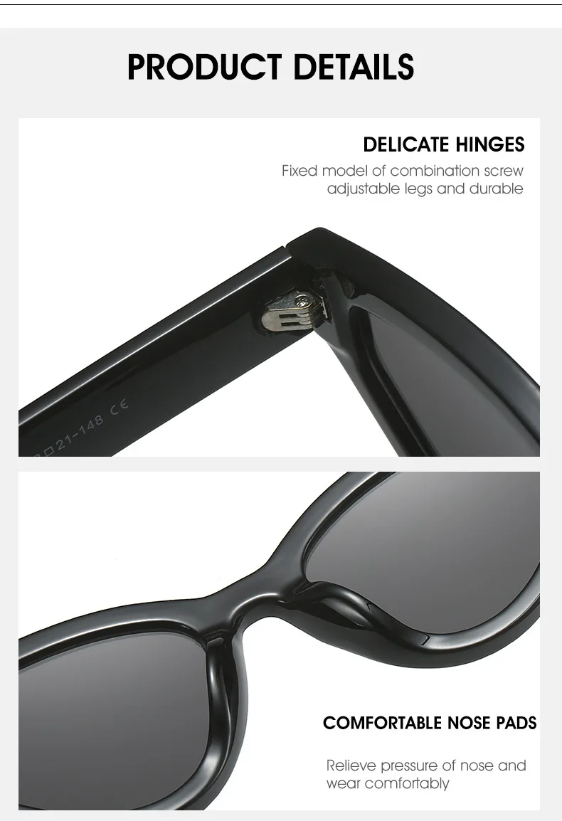 Vintage Cat Eye Sonnenbrille Frauen Männer 2024 Marke Designer Mode Goggle Sonnenbrille Weibliche Trends Shades Außerhalb Brillen UV400 – Detail 12