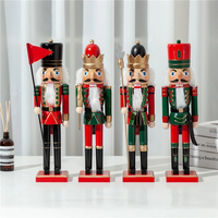 39cm Nutcracker King Soldier Puppet Exquisite Painted Wooden Handmade Doll Ornament Children's Christmas Gift Toy HT251
