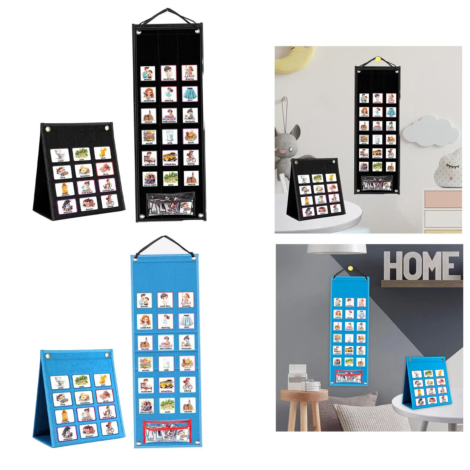 子供の視覚スケジュール壁の計画、教室のアクティビティツール、96枚のカード