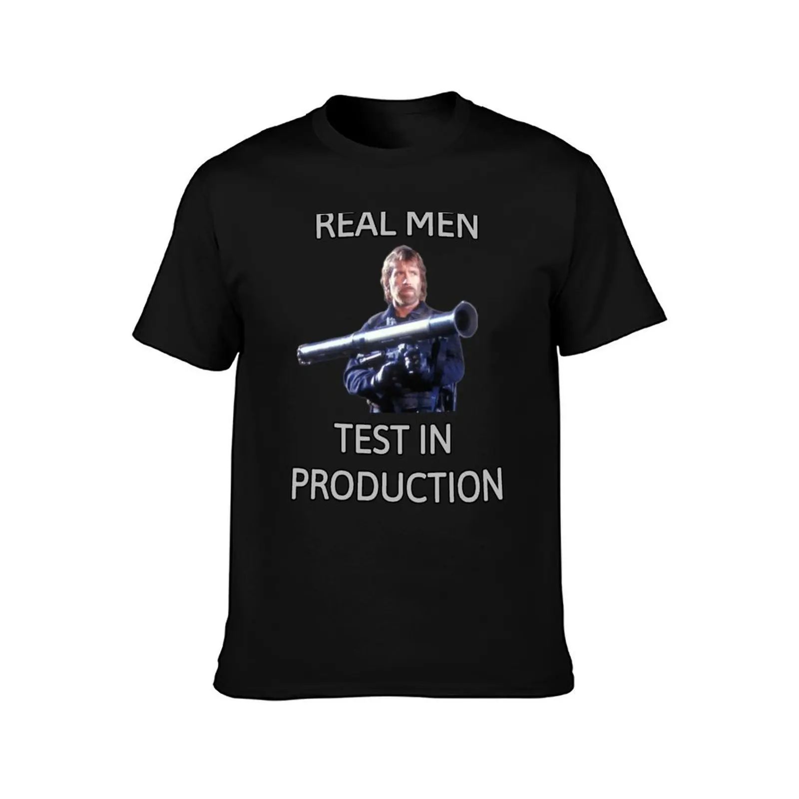 Chuck Norris - Real Men Test in Production T-Shirt heavyweights customs design your own tops kawaii clothes men clothing