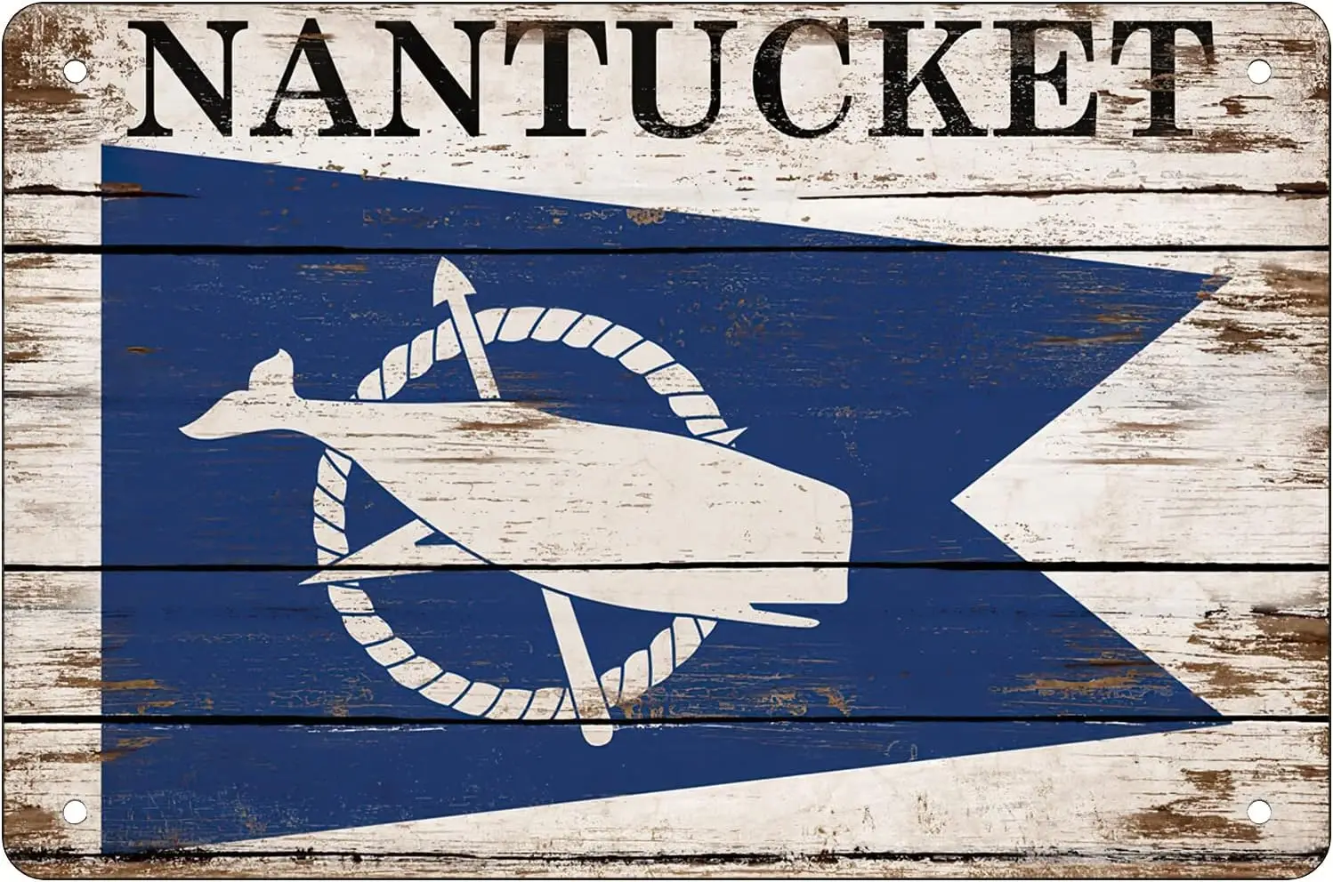 Retro Funny Metal Sheet Signs Nantucket Flag, Wall Decoration, size:8 x 12