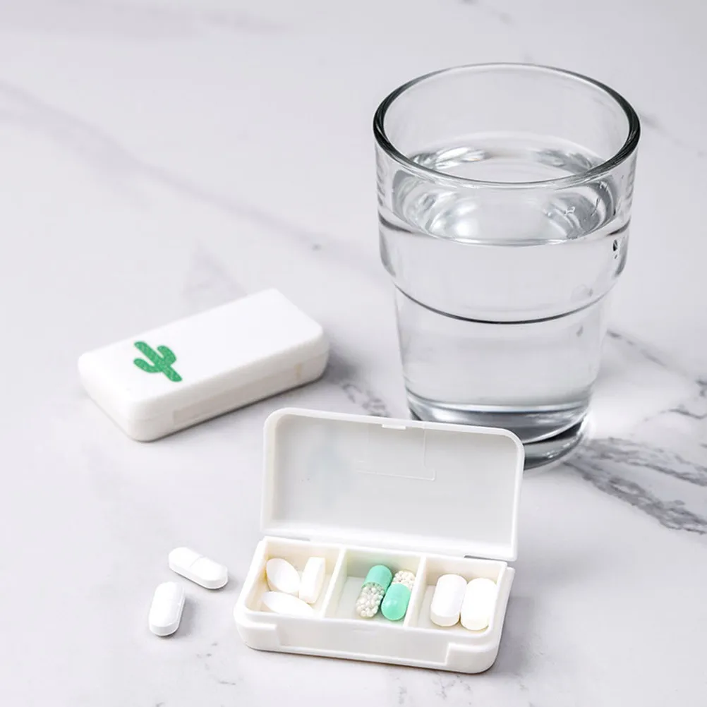 5Pcs Lightweight Pill Box Multifunctional Plastic Medicine Container Portable Daily Dose Organizer for Pills Supplements Rings