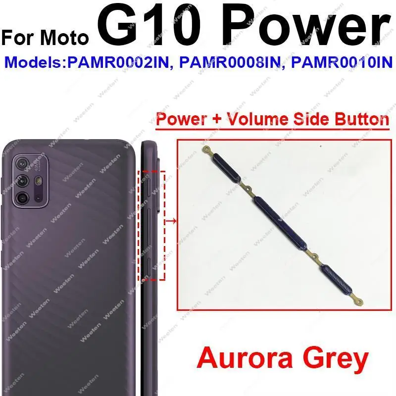 Power Volume Button For Motorola MOTO G10 Power G20 G30 G40 Fusion G50 G60 G60S On OFF Power Volume Side Key Parts