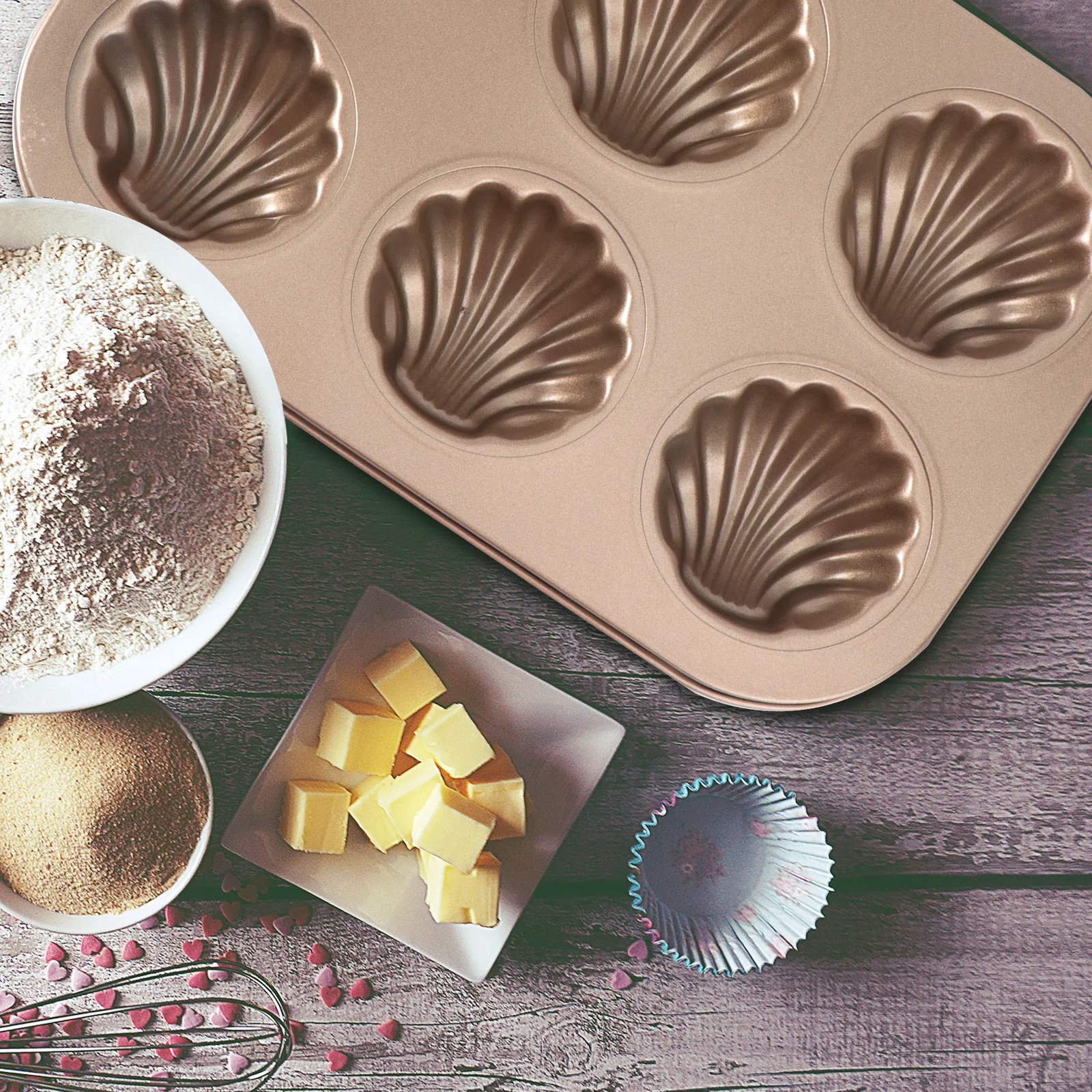 

6-уровневая форма для торта в форме банана, углеродистая сталь, антипригарная форма для выпечки, форма для торта с узором в виде ракушки, инструмент для выпечки «сделай сам» для тортов