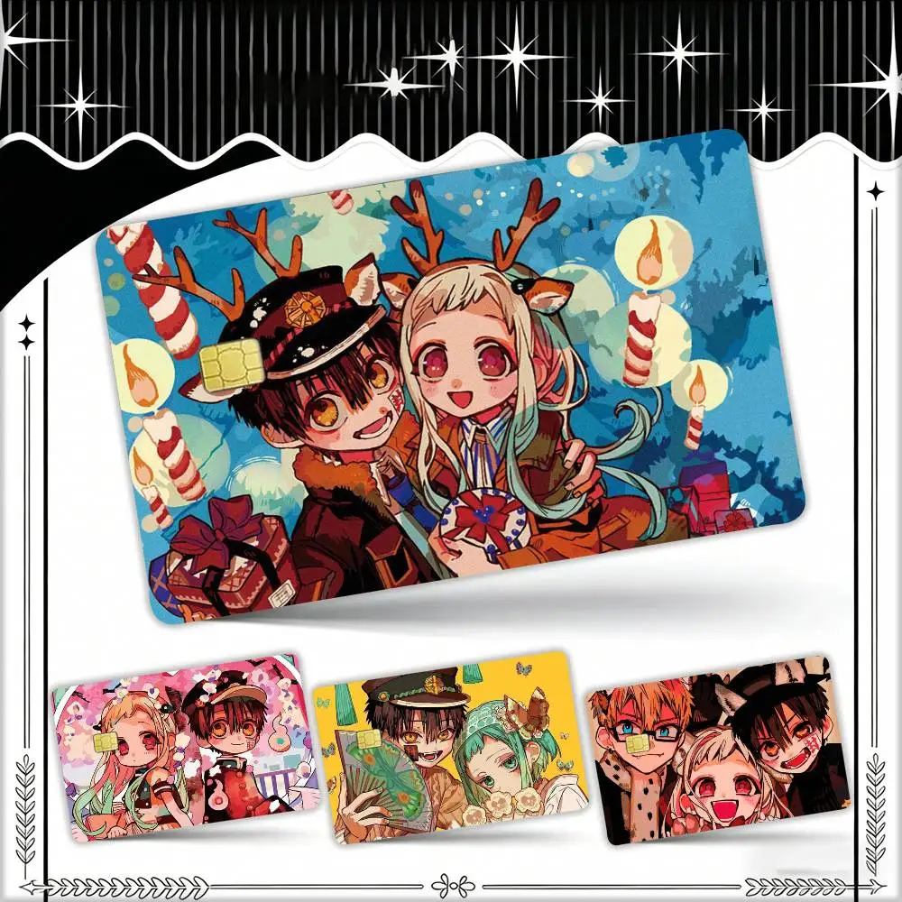 Anime Toilet-Bound Hanako-kun Waterproof Film Skin Cover Credit Card Stickers Debit Front Bank Bus Pass