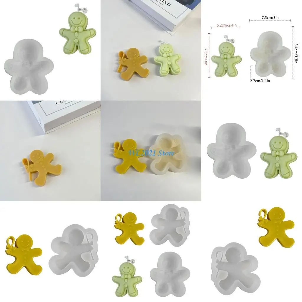 

G5GC Праздничная силиконовая форма для мыла ручной работы/свечи, форма для печенья в форме пряника, человечка