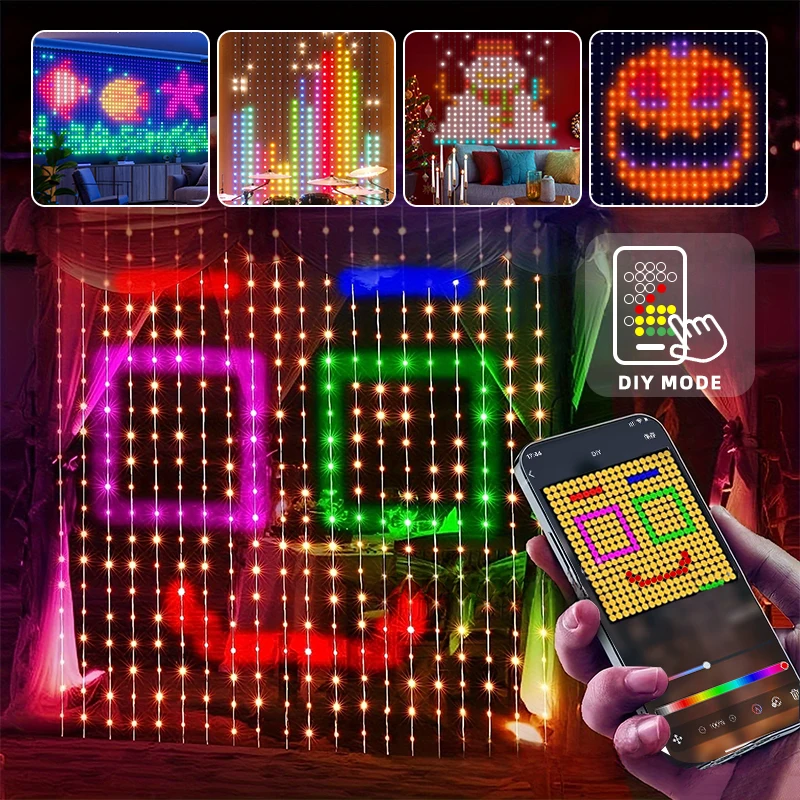 Lampu Tirai LED Pintar DIY Kon - Smart Garden Led Lights ulasan dan harga