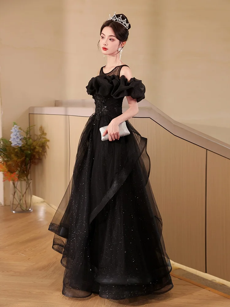 

Ele Bla Evening Gown Women's Host 2025 New High-End Sensation Lightweight Luxury Adult Ceremony Polyester Fiber