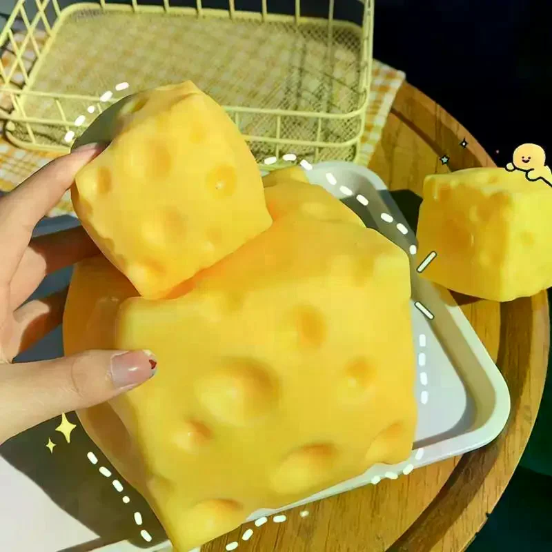 Dark Yellow Cheese Cube Stress Ball Slow Shapeable Squeeze Ball Rebound Sensory Fidget Toys For And Adults Relaxing Gifts