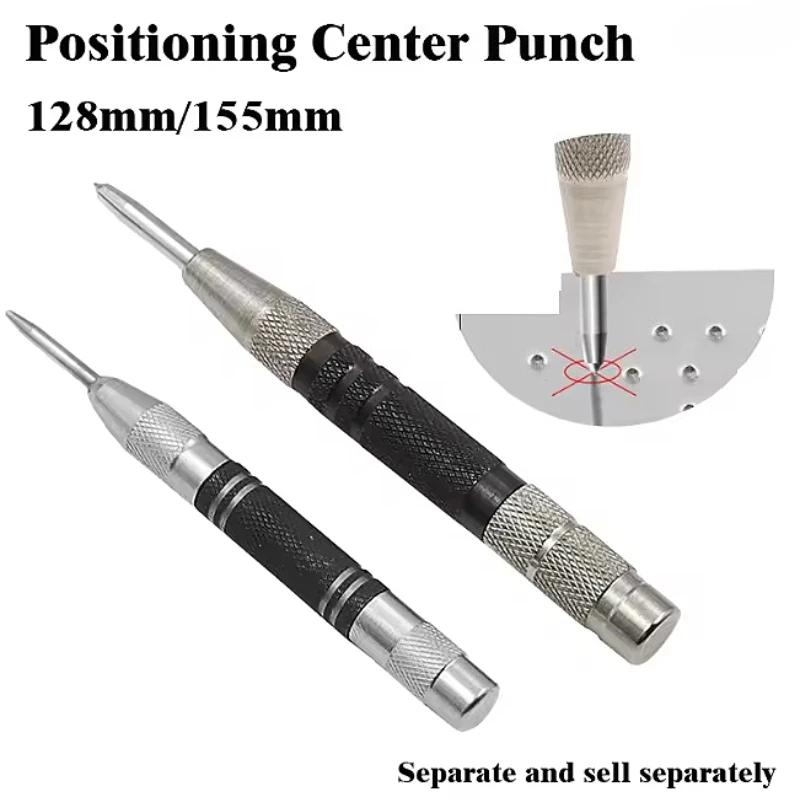 

128mm Center Punch Automatic Spring Locator Glass Striker Broken Window Silver Black Automatic Sample Punch Tool Drill Bits