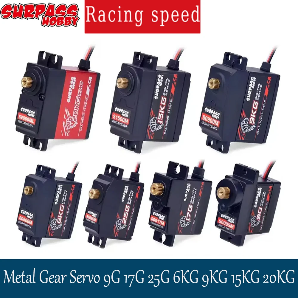 تجاوز هواية أجهزة رقمية 9G 17G 25G 6 كجم 9 كجم 15 كجم 20 كجم ميتال جير مايكرو سيرفو ل 1/8 1/10 RC سيارة طائرة طائرة روبوت شراعية