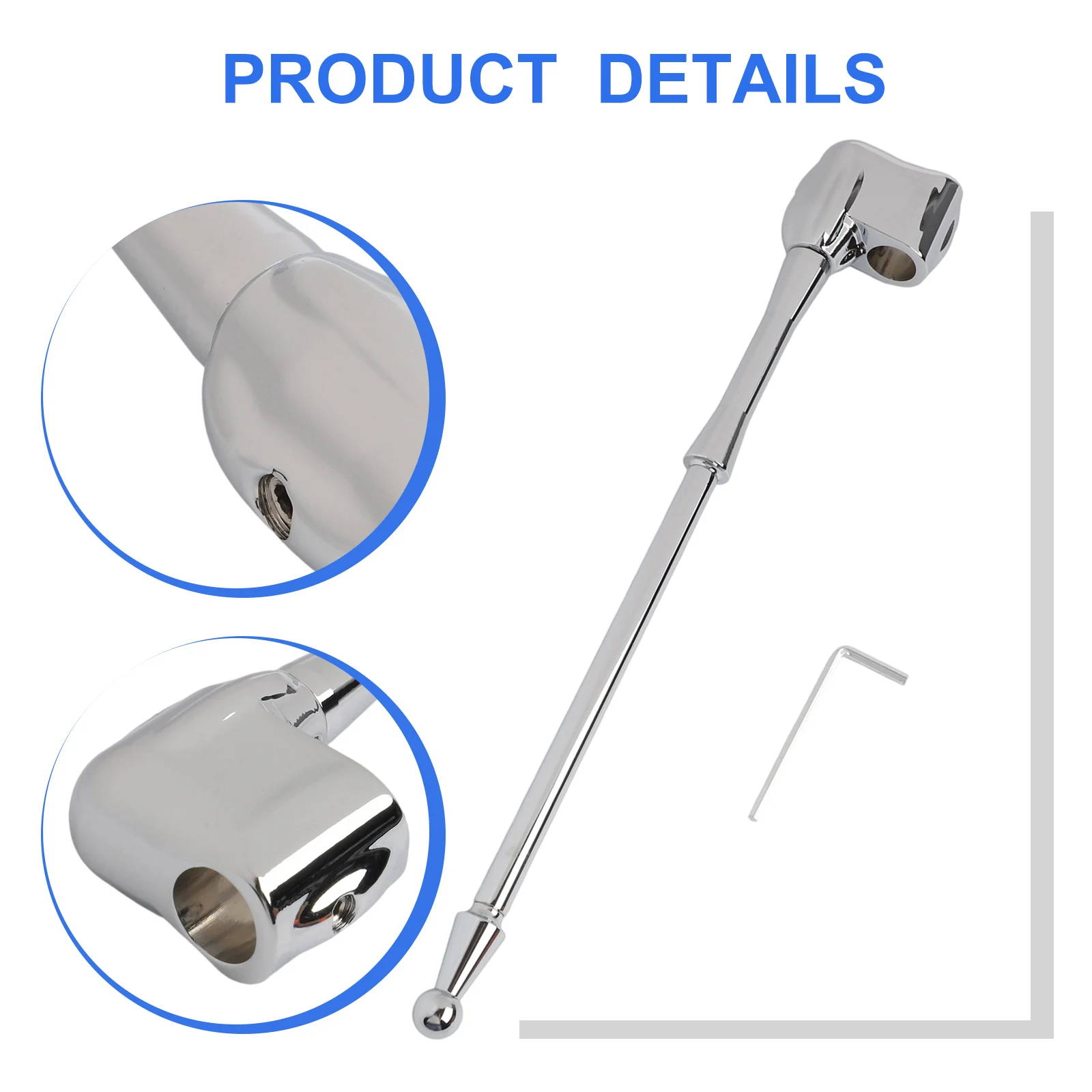 Soporte de bandera de aluminio para motocicleta Honda GL, tamaño de estante cromado como se muestra, accesorio cromado para motocicleta, acabado cromado elegante
