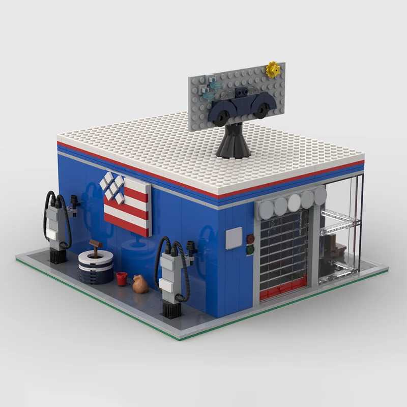 962PCS Moc Car Wash Modular Buildings Building Blocks Toy Gift for Kids Enhance CreativityT & Skills