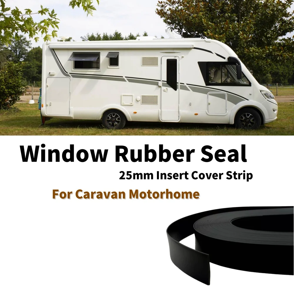 1m Caravan Window Rubber Seal Black 25mm Insert Cover Strip Sold By Meter RV Protection Accessories For Caravan Motorhome