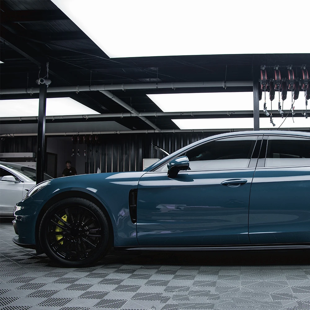 PET Petrol Blue Glossy Car Vinyl Wrap Roll Film With Air Release Technology Vehicle Body Self Adhesive Decal Auto DIY Decoration