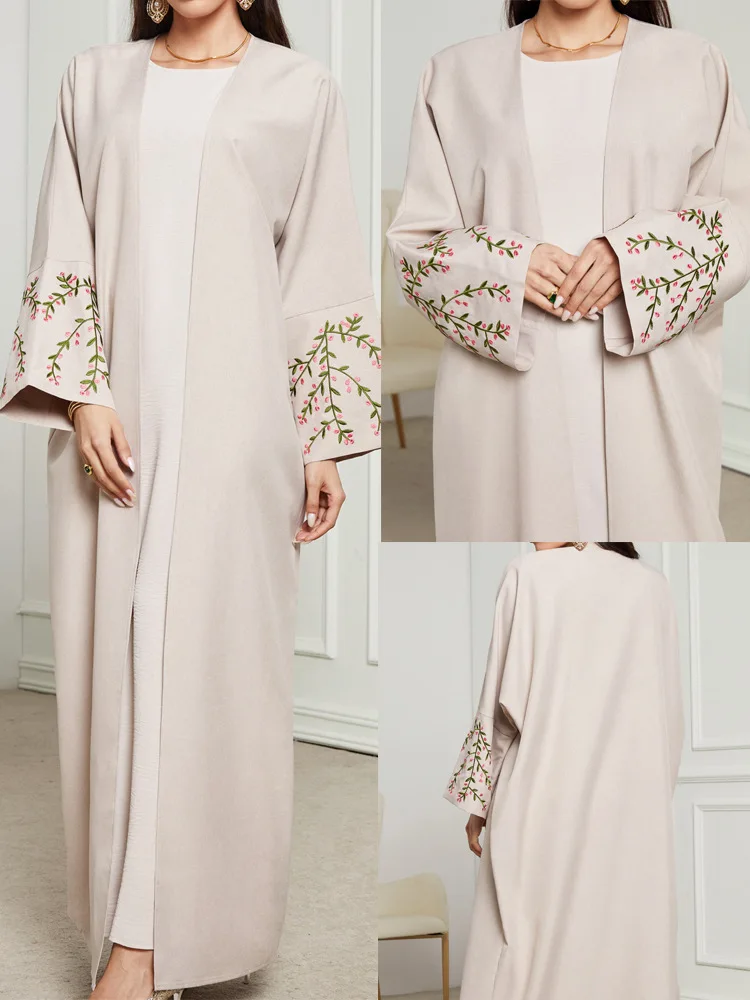 

Sophisticated Dress Intricately Embroidered Oriental Dress Modest Long Sleeve Dress Traditional Cardigan Embroidered Robe