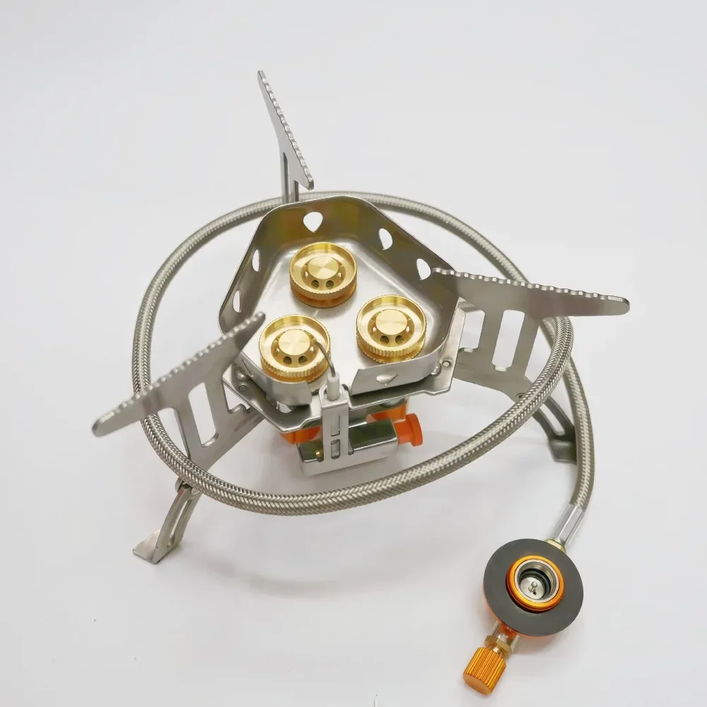 Portable Cassette Stove Windproof Gas Stove Three Core Copper Burner For Outdoor Camping Tea Boiling Picnic Cooking Stove