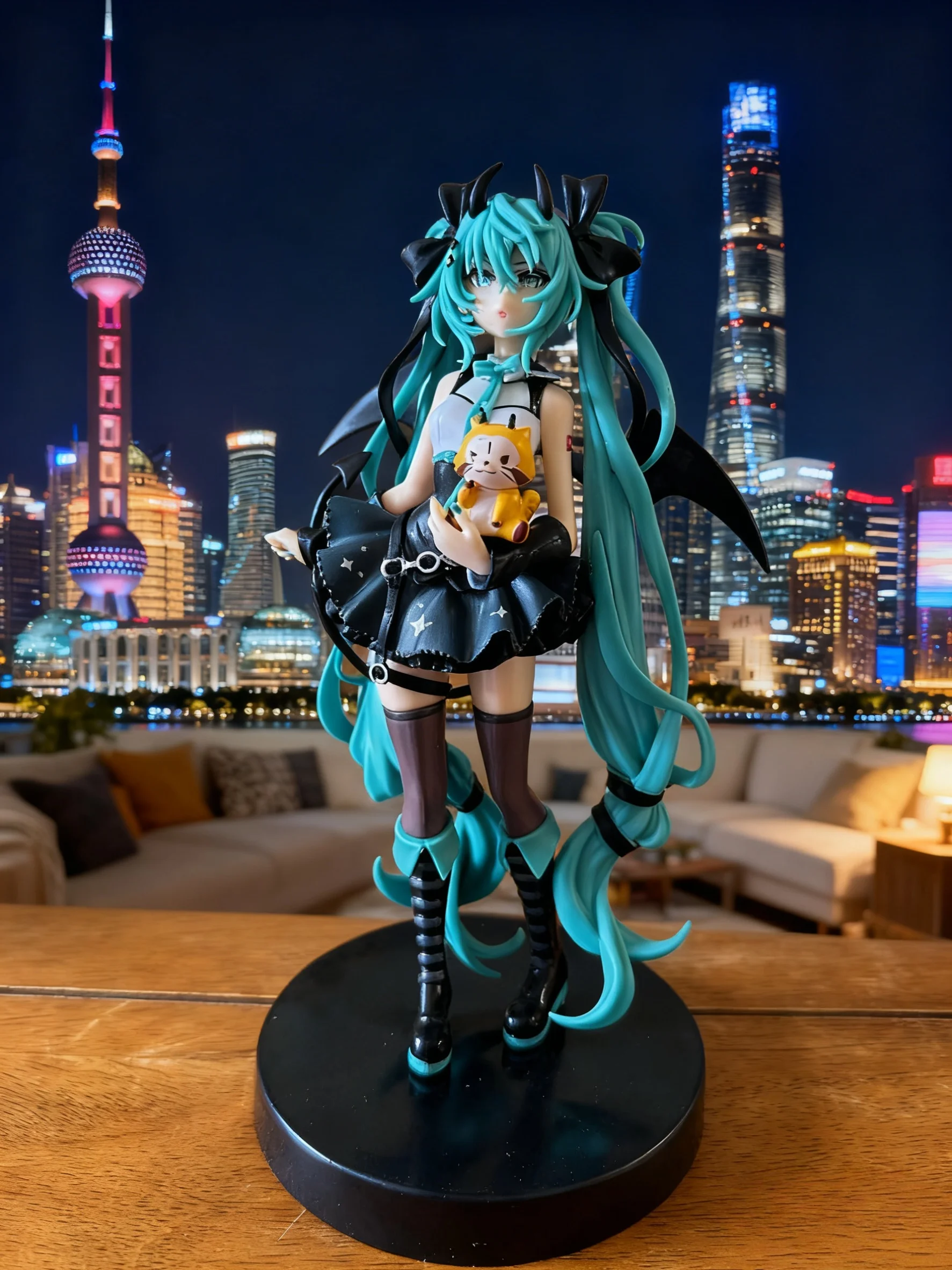 Новый 20 см аниме персонаж маленький дьявол шляпа три дерева енот темный ангел коробка украшение игрушка модель вентилятор подарок