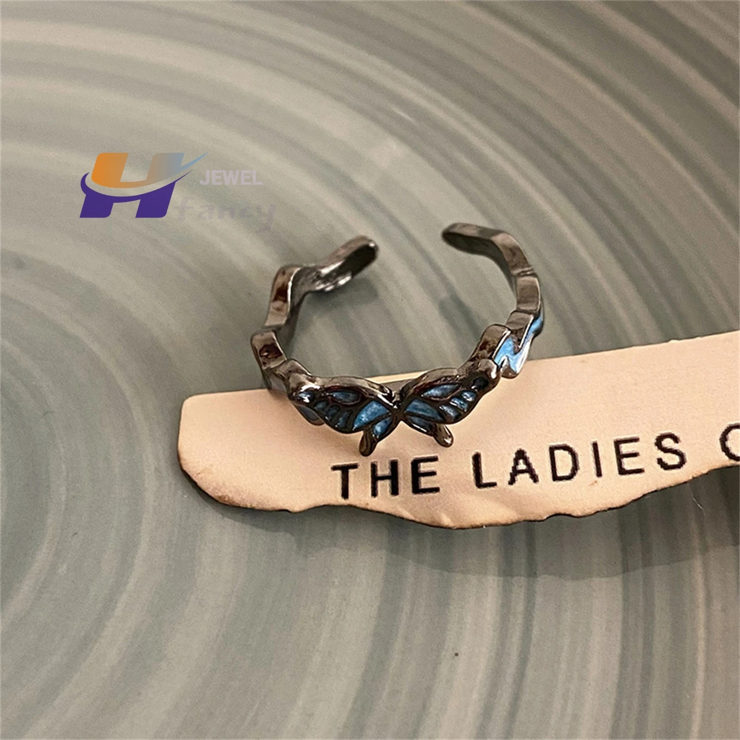 Dream Butterfly Ring Girls Ins Vintage Chic Slim Statement Ring for Index Finger, Daily Wear