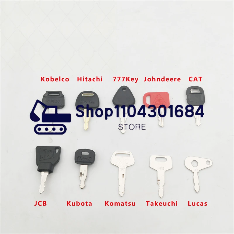 Hot sale 10 key Machinery Master Key Set For Machinery Digger