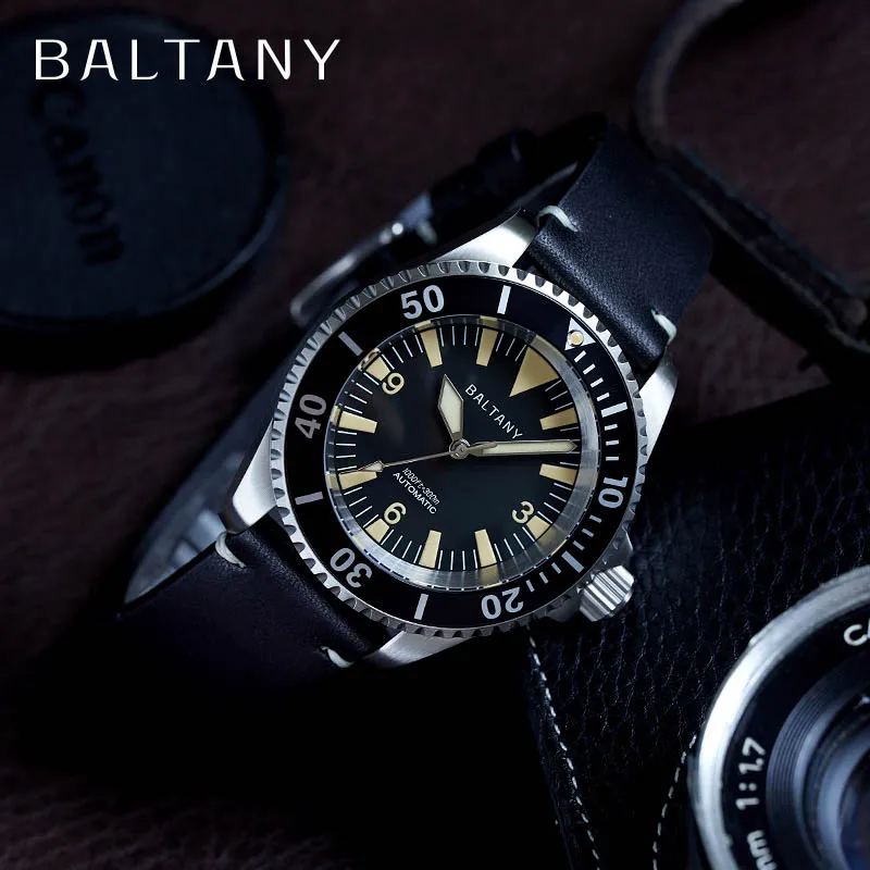 Baltany-relojes de buceo de 42mm, cristal de zafiro luminoso fantasma, 20ATM, NH38, relojes de pulsera Retro mecánicos automáticos de acero inoxidable