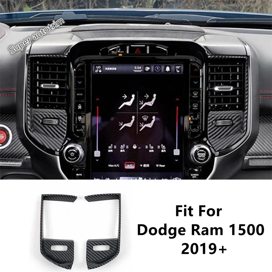 

Central Console Middle Air AC Conditioning Vent Outlet Cover Trim ABS Carbon Fiber Accessories For Dodge Ram 1500 2019 - 2025