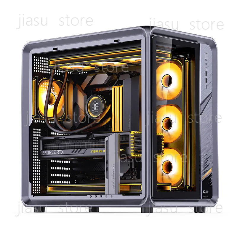 BO400 ATX aluminum sea view room chassis ATX main board three-sided perspective sub-warehouse structure