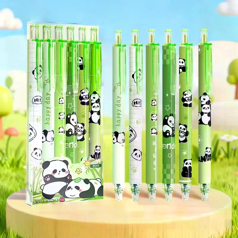 

6 шт., милые гелевые ручки с изображением капибары и панды, Kawaii, быстросохнущие, гладкие, элегантные, нейтральные ручки, студенческие канцелярские принадлежности, подарок