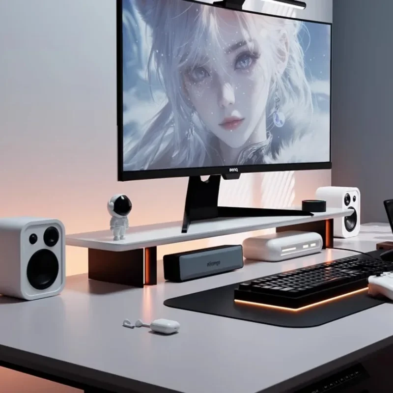 RGB Shine Monitor Height Increase Shelf Esports Room Screen Height Increased Stand Desktop Laptop Shelves Office Desk Racks